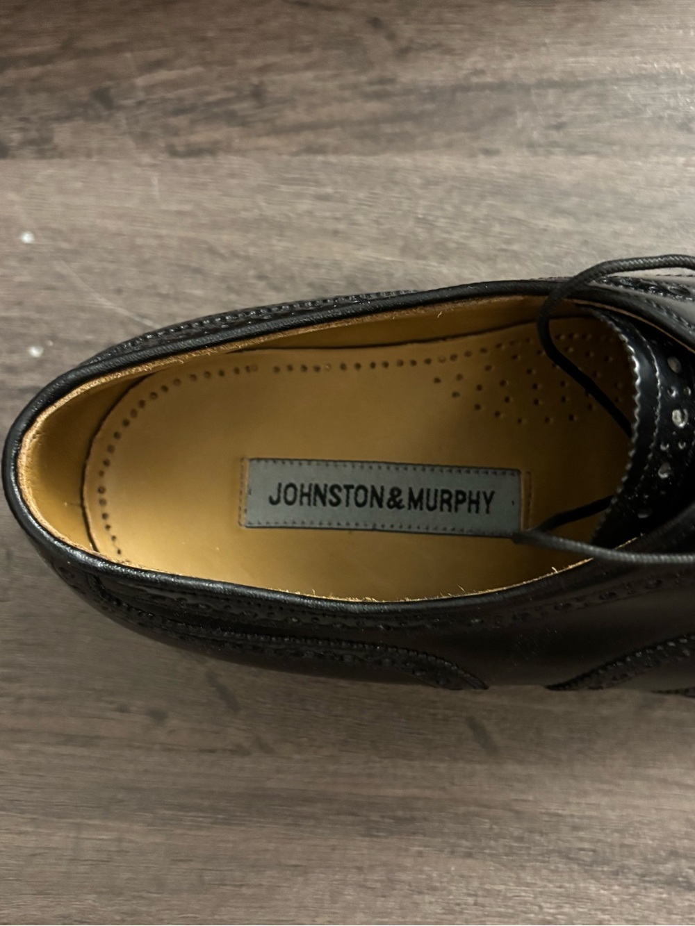Johnston & Murphy Black Wingtip Shoe - Picture 5 of 7